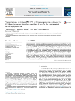 Transcriptome Profiling of NIH3T3 Cell Lines Expressing Opsin and The