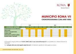 Municipio Roma Vii Cronoprogramma Cura Aree Verdi