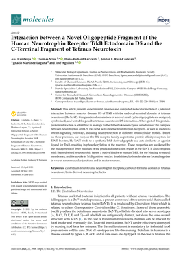 Interaction Between a Novel Oligopeptide Fragment of the Human Neurotrophin Receptor Trkb Ectodomain D5 and the C-Terminal Fragment of Tetanus Neurotoxin