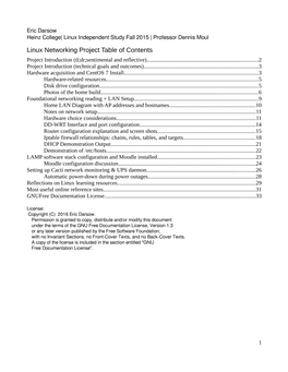 Linux Networking Project Table of Contents Project Introduction (Tl;Dr;Sentimental and Reflective)