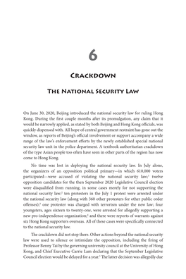 Michael C. Davis, Making Hong Kong China Chapter 6 “Crackdown: The