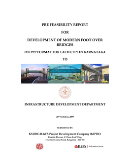 Pre Feasibility Report for Development of Modern