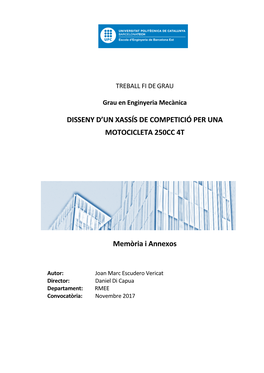 Disseny D'un Xassís De Competició Per Una