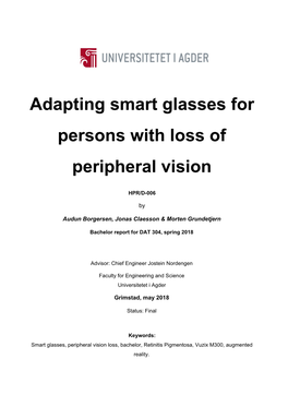 Adapting Smart Glasses for Persons with Loss of Peripheral Vision