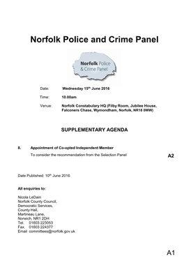 Norfolk Police and Crime Panel