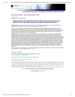 Bubble Shapes and Orientations in Obsidian Lavas, Pyroclasts, and Vents of the Tweed Shield Volcano,…