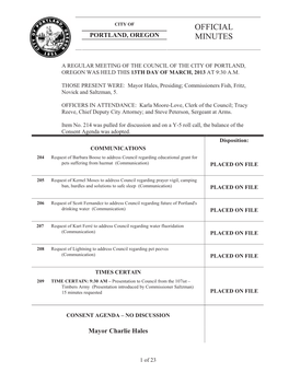 Official Minutes