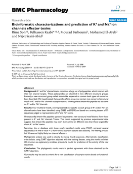 BMC Pharmacology Biomed Central