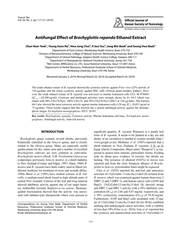 Antifungal Effect of Brachyglottis Repanda Ethanol Extract