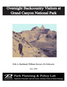 Overnight Backcountry Visitors at Grand Canyon National Park