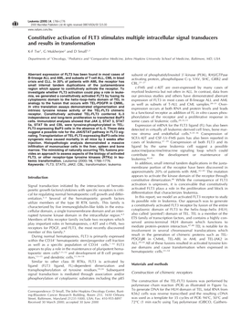 Constitutive Activation of FLT3 Stimulates Multiple Intracellular Signal Transducers and Results in Transformation K-F Tse1, G Mukherjee2 and D Small1,3