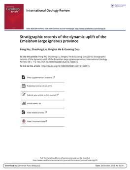 Stratigraphic Records of the Dynamic Uplift of the Emeishan Large Igneous Province