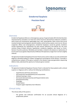 Ectodermal Dysplasia Precision Panel Overview Indications Clinical Utility