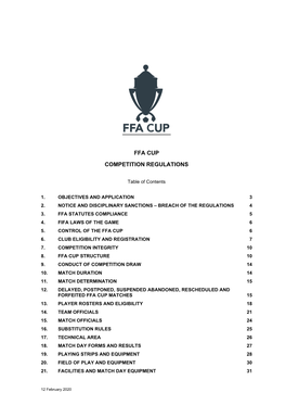 FFA Cup 2019 Competition Regulations