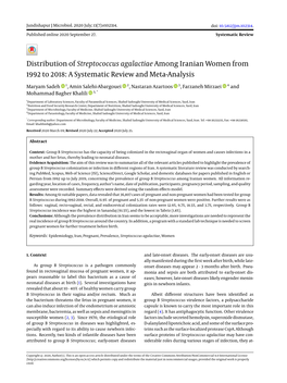 Distribution of Streptococcus Agalactiae Among Iranian Women from 1992 to 2018: a Systematic Review and Meta-Analysis