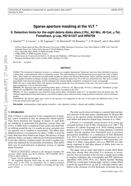 Sparse Aperture Masking at the VLT II. Detection Limits for the Eight