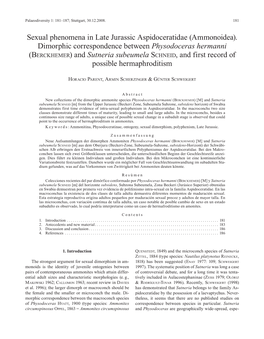 Sexual Phenomena in Late Jurassic Aspidoceratidae (Ammonoidea)