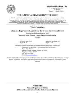 The Arizona Administrative Code