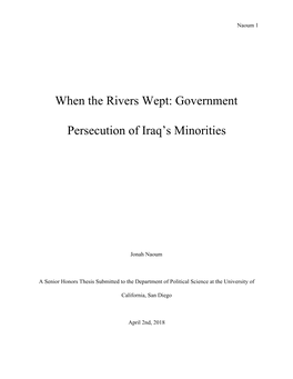 Government Persecution of Iraq's Minorities