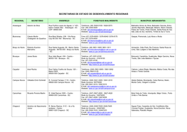 Secretarias De Estado De Desenvolvimento Regionais