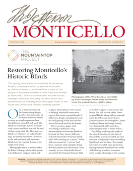 Restoring Monticello's Historic Blinds