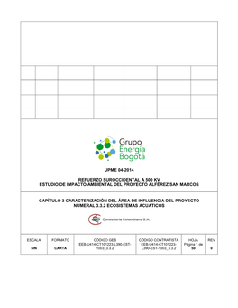 Estudio De Impacto Ambiental Para El Proyecto: "Línea De Transmisión