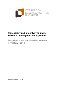 The Online Presence of Hungarian Municipalities Analysis of Urban