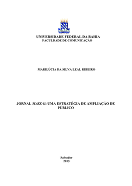 Jornal Massa!: Uma Estratégia De Ampliação De Público