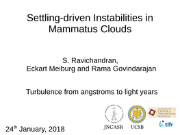 Settling-Driven Instabilities in Mammatus Clouds