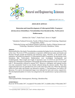 RESEARCH ARTICLE- Maturation and Gonad