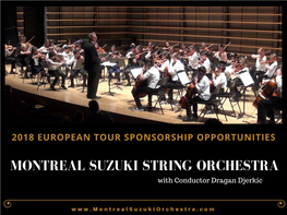 MONTREAL SUZUKI STRING ORCHESTRA with Conductor Dragan Djerkic