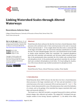 Linking Watershed Scales Through Altered Waterways