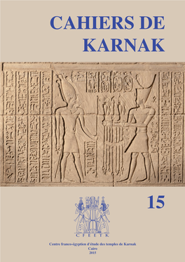 Cahiers De Karnak 15