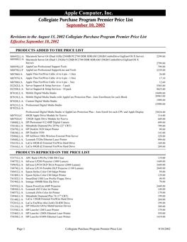 09/10 CPP Premier Price List