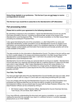 Fair Processing Notice MIR572