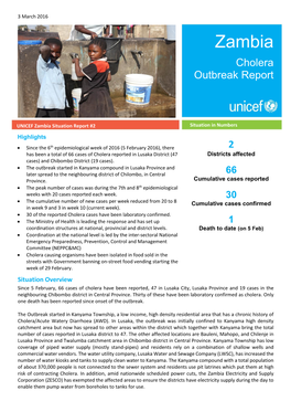 Zambia Cholera Outbreak Report