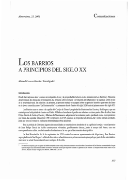 Los Barrios a Principios Del Siglo Xx