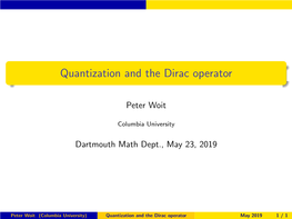 Quantization and the Dirac Operator