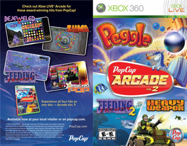Check out Xbox LIVE® Arcade for These Award-Winning Hits from Popcap!