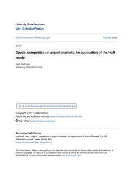 Spatial Competition in Airport Markets: an Application of the Huff Model