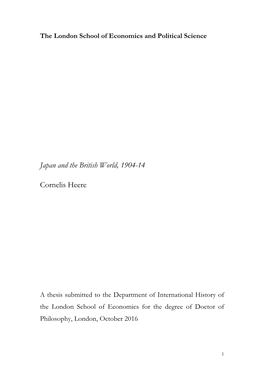 Japan and the British World, 1904-14 Cornelis Heere