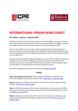 International Prison News Digest