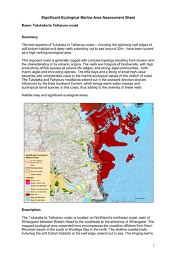 Significant Ecological Marine Area Assessment Sheet