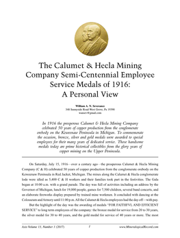 The Calumet & Hecla Mining Company Semi-Centennial