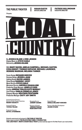 Coal Country (1) MC COMPANY (In Order of Appearance)