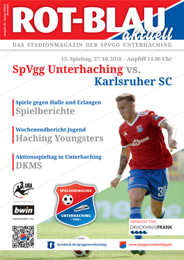 Spvgg Unterhaching Stadionmagazin 2018/2019 Nr. 06.Qxp