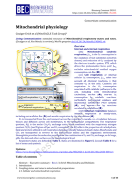 Mitochondrial Physiology