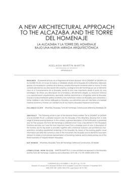 A New Architectural Approach to the Alcazaba and the Torre Del Homenaje La Alcazaba Y La Torre Del Homenaje Bajo Una Nueva Mirada Arquitectónica