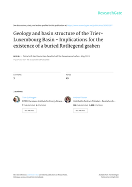 Geology and Basin Structure of the Trier- Luxembourg Basin - Implications for the Existence of a Buried Rotliegend Graben