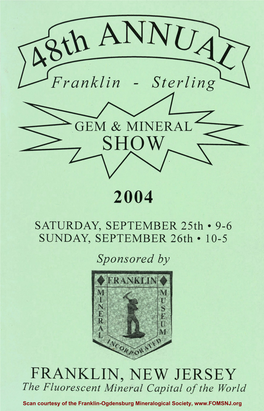 48Th Annual Franklin-Sterling Gem and Mineral Show